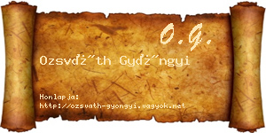 Ozsváth Gyöngyi névjegykártya